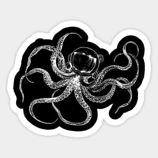 Astronauts octopus, surreal art design Sticker